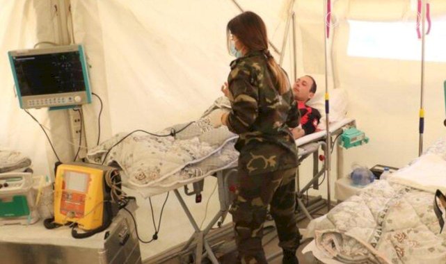 Azerbaycan'ın Kahramanmaraş'a kurduğu sahra hastanesi