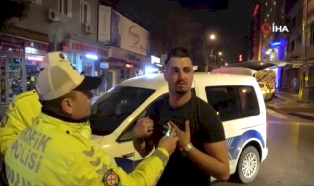 Bursa'da polislerle alkollü sürücünün zor anları