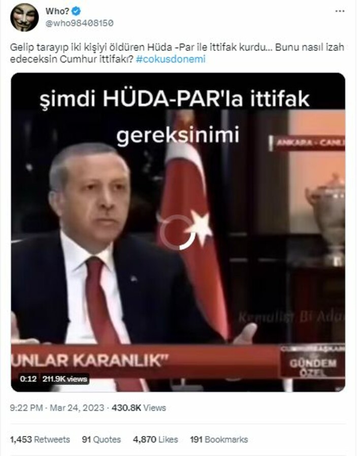 Cumhurbaşkanı Erdoğan'ın HÜDA-PAR'la ilgili çarpıtılan açıklaması