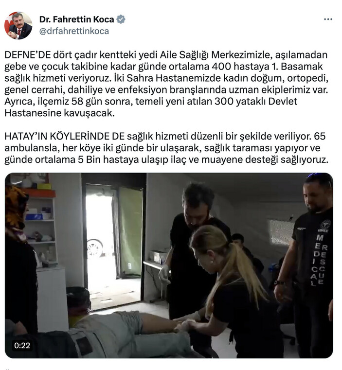 Fahrettin Koca açıkladı! Hatay 58 gün sonra Devlet Hastanesine kavuşacak