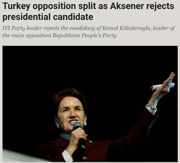 İyi Parti'nin 6'lı masayı terk etmesi dünyanın gündeminde