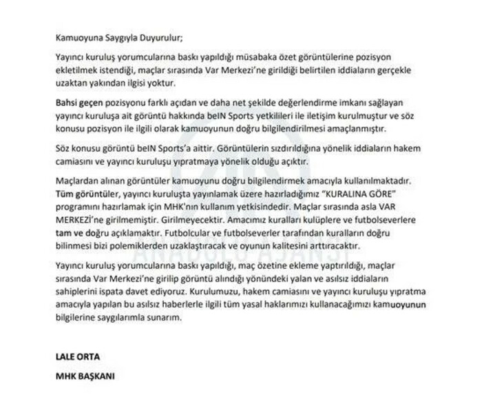 Lale Orta maç özetini değiştirdi iddialarını yalanladı