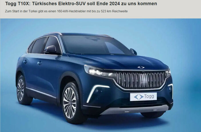 Satış fiyatı açıklanan yerli otomobil Togg T10X, Almanya'nın gündeminde