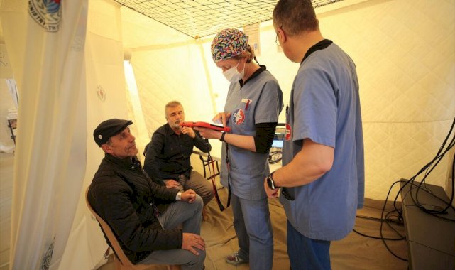 Adıyaman'da depremzedelere hizmet veren Fransa'nın sahra hastanesi görüntülendi