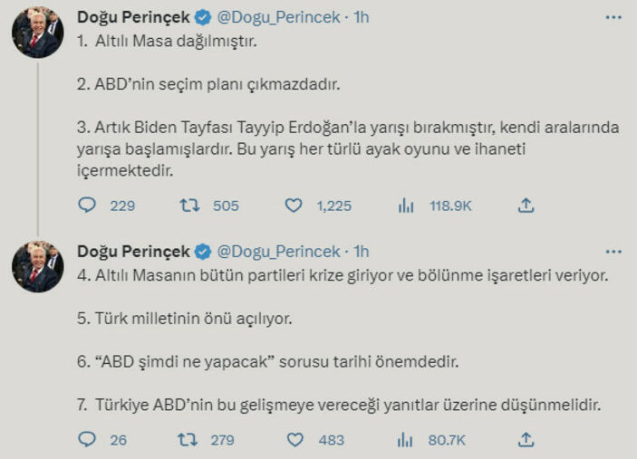 Vatan Partisi Genel Başkanı Perinçek: 6'lı masa dağıldı, ABD’nin seçim planı çıkmazda