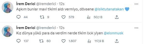 Twitter'daki mavi tiki gelmeyen İrem Derici'den Elon Musk'a küfürlü tepki
