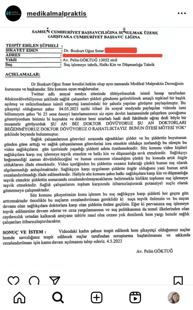 ‘Artık Doktorları Dövebiliyoruz’ Diye Konuşan Şahıs Hakkında Suç Duyurusu