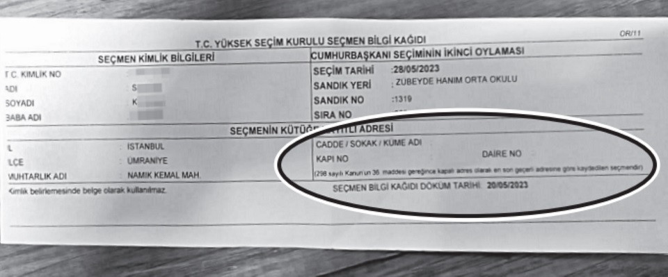 İstanbul'da bazı evlere adres bilgisi olmayan seçmen kağıtları dağıtıldı