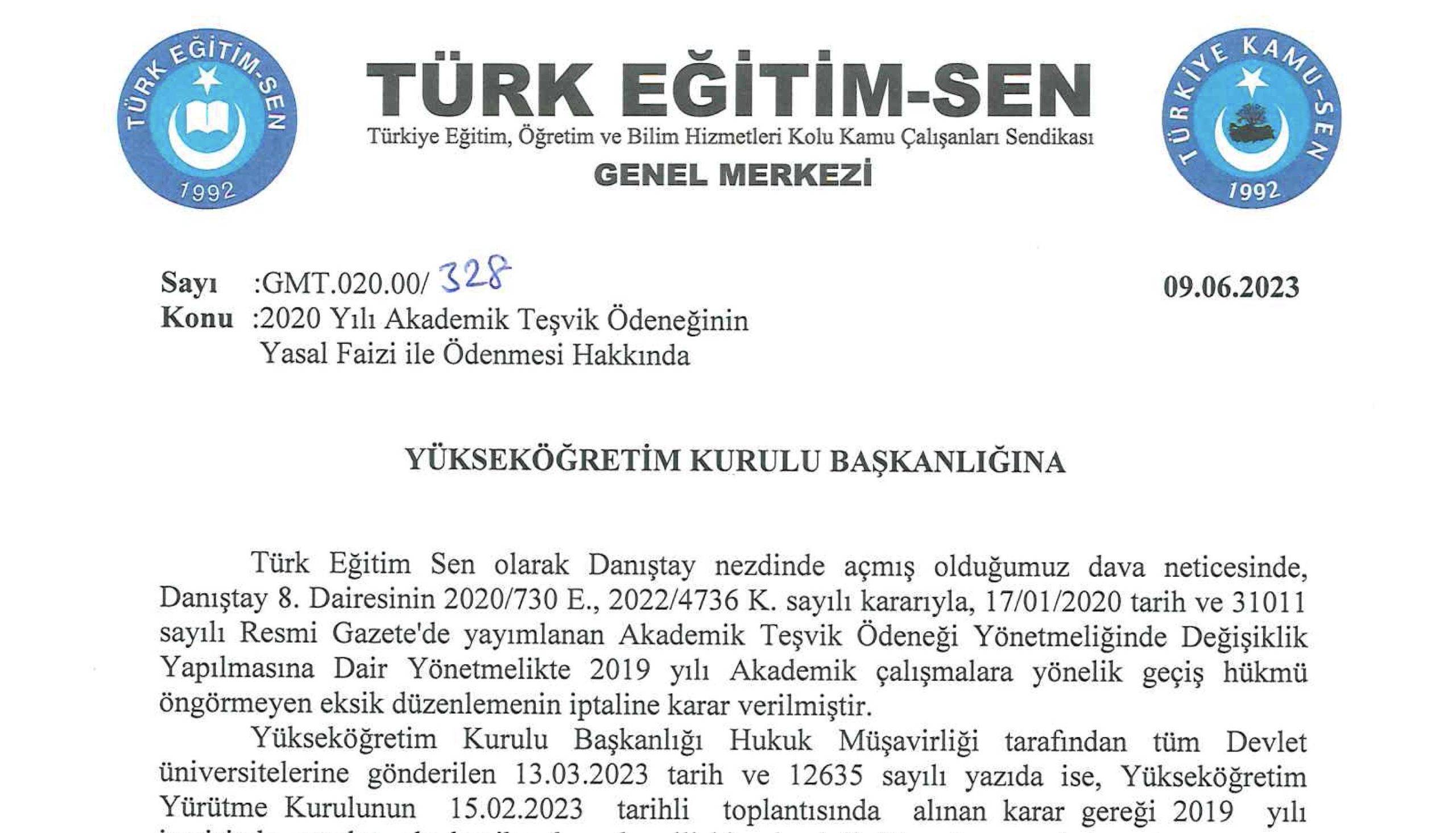 Akademik Teşvik Ödeneği Yasal Faizi ile Ödenmeli