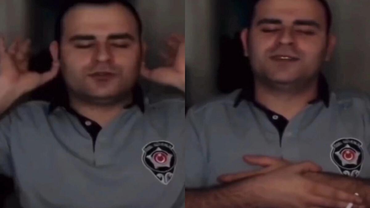 Dİni değerlerle dalga geçen şahsın videosu tepki çekti: Namaz kılarmış gibi yapıp Andımız'ı okudu