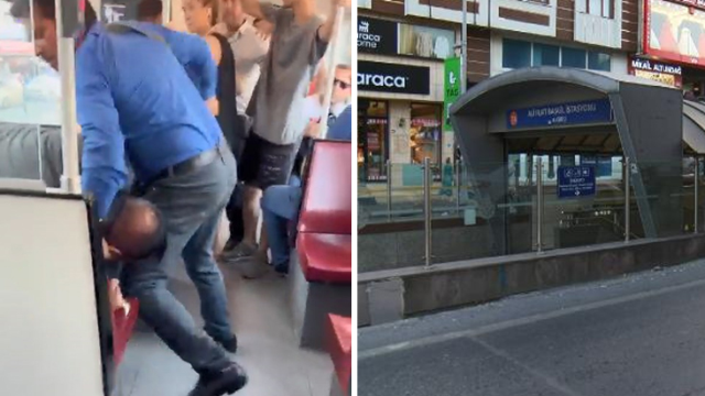 Tramvay'da çıkan kavgada bıçaklar çekildi!