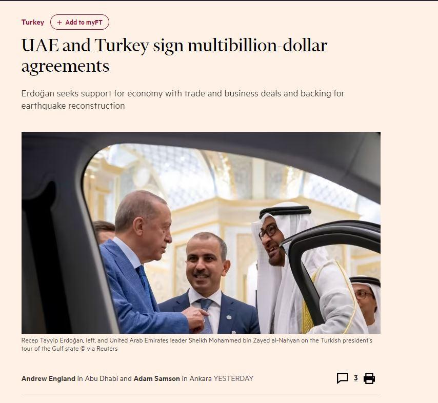 Türkiye ile BAE arasında arasında yapılan ticaret anlaşmaları dünya gündeminde!