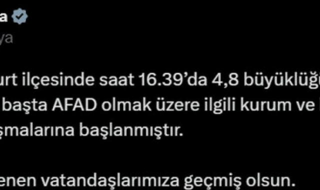 AFAD duyurdu: Malatya'da deprem!