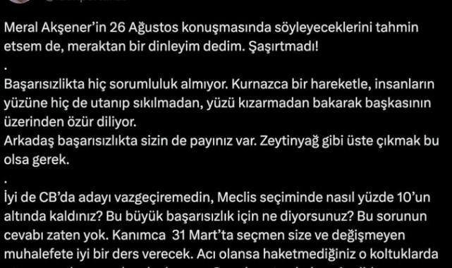 Fatih Portakal, Meral Akşener'in sözlerine cevap verdi: Başarısızlıkta hiç sorumluluk almıyor
