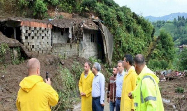 Rize'yi sel vurdu: Heyelan sonrası hasar tespit çalışmaları