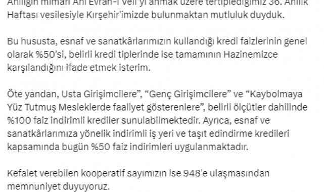 Bakan Bolat: “Her zaman Kırşehirimizin ve kadınlarımızın hizmetindeyiz”