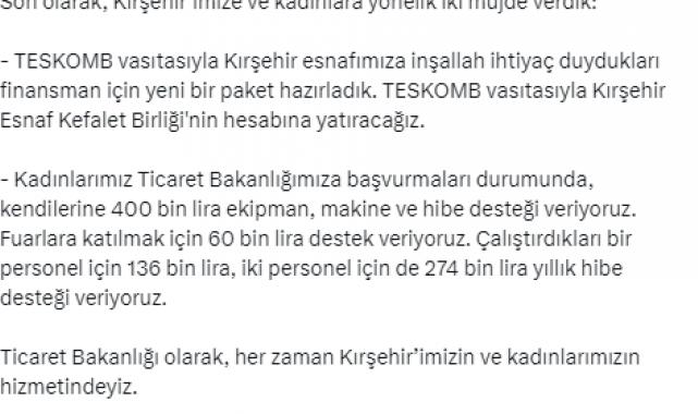 Bakan Bolat: “Her zaman Kırşehirimizin ve kadınlarımızın hizmetindeyiz”