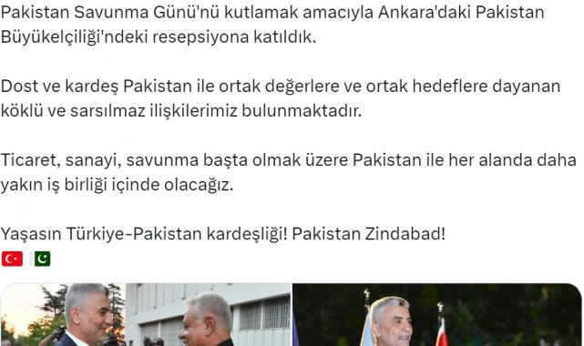 Bakan Bolat: "Pakistan ile her alanda daha yakın iş birliği içinde olacağız"