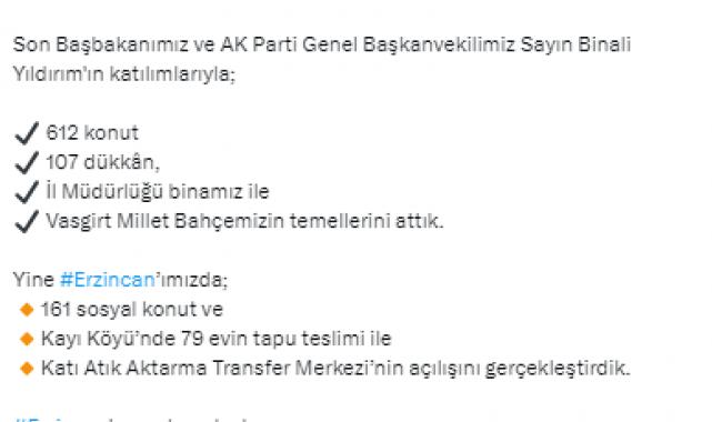 Bakan Özhaseki, Erzincan'da temel atma, açılış, tapu ve anahtar teslim törenine katıldı