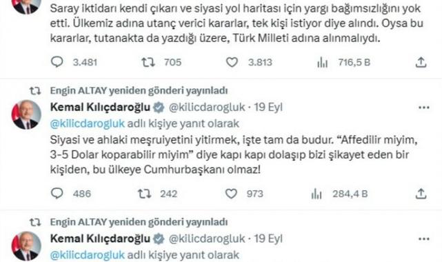 CHP'de değişimcilerden yana olan Engin Altay'dan Kılıçdaroğlu paylaşımları