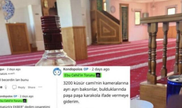 İstanbul'da camide alkol içtiği görüntüleri paylaşan kişi, polise de meydan okudu