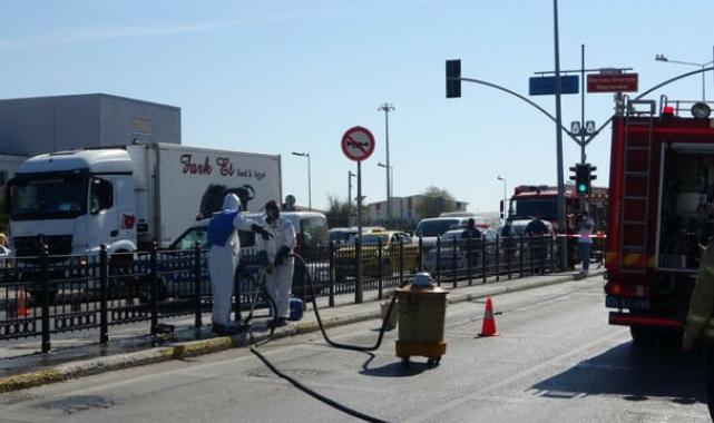 İstanbul'da yola bırakılan kimyasal madde panik yarattı