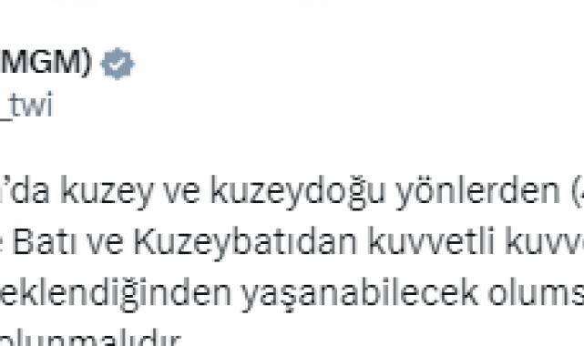 Meteoroloji’den kuvvetli yağış uyarısı