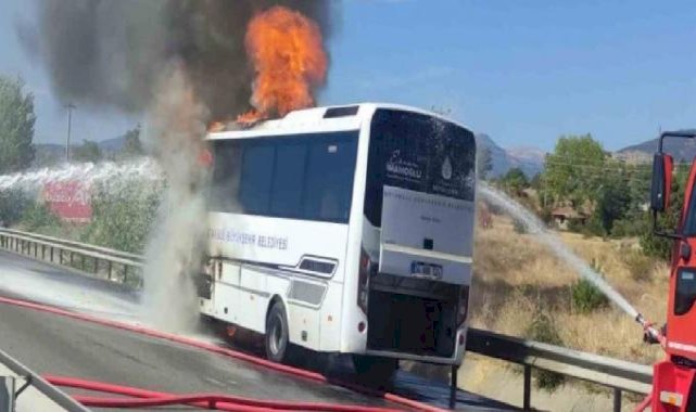 CHP'li İBB'nin cenaze hizmetlerine ait otobüsü alevlere teslim oldu