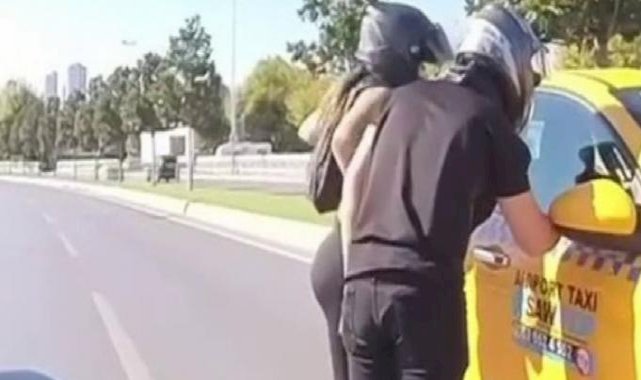 İstanbul'da kadın motosiklet sürücüleri çarpıp kaçan taksi şoförünü kovaladı