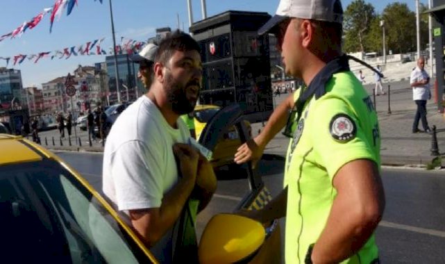 İstanbul'da yolcu seçen taksici ile polis arasında gerginlik çıktı: Anahtarını vermek istemedi