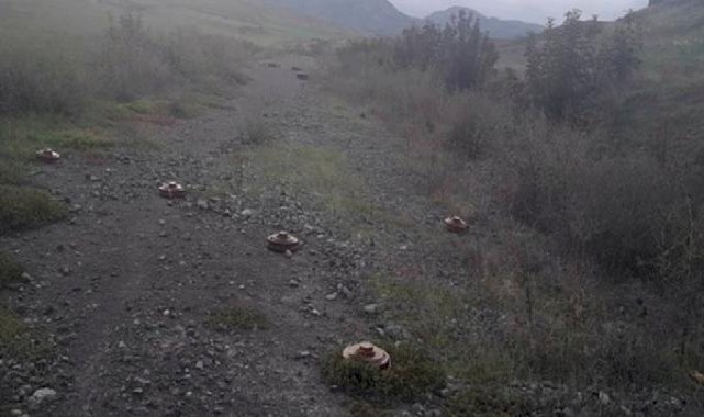 Karabağ'da Ermenilere ait mühimmatlar! Patlamamış mayınlar temizlendi...