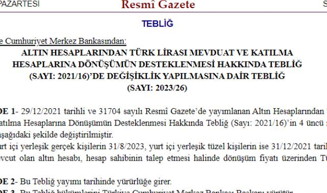 TCMB'den 2 tebliğde değişiklik