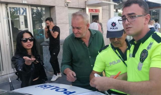 Antalya'da ceza yazılan kadın sürücü polislere taşkınlık çıkardı