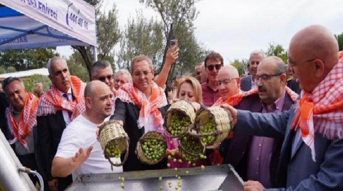 Ayvalık&#039;ta Hasat Festivali&#039;nde zeytinyağı sıkım keyfi