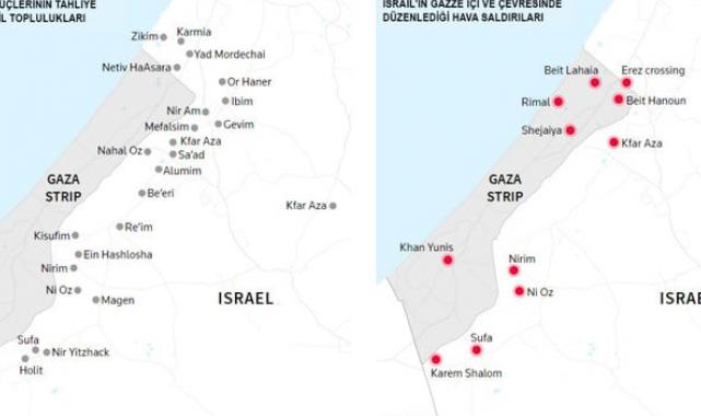 İsrail - Filistin çatışmasının haritası: Sürpriz saldırının geçtiği aşamalar