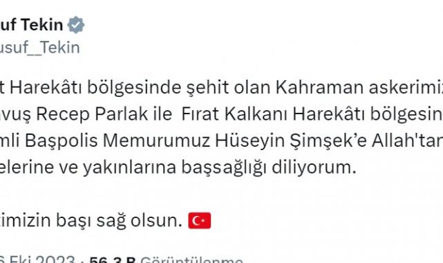 Siyasilerden şehit asker ve polis için taziye mesajı