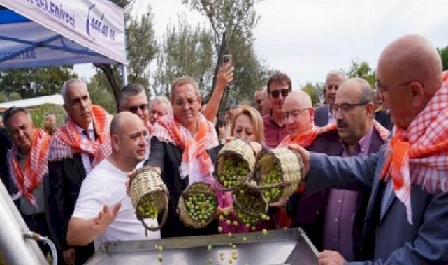 Ayvalık'ta Hasat Festivali'nde zeytinyağı sıkım keyfi