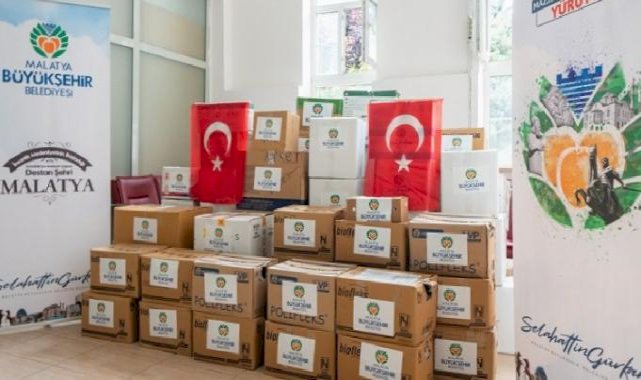 Malatya Büyükşehir'den savaş bölgesine anlamlı yardım