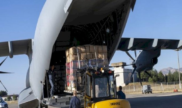 Türkiye'nin insani yardımlarını taşıyan üçüncü uçak Gazze için hareket etti