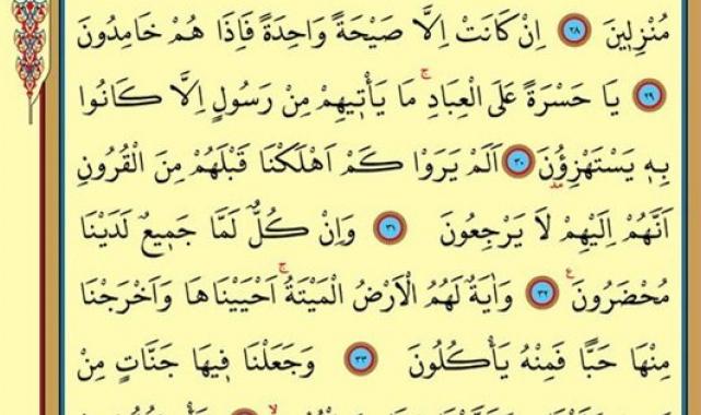 Yasin suresi okunuşu ve Türkçe meali