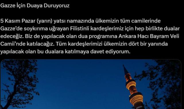 Camilerden Gazze için dua edilecek