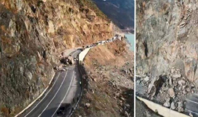 Heyelan Artvin- Ardahan karayolunun ulaşıma kapanmasına neden oldu