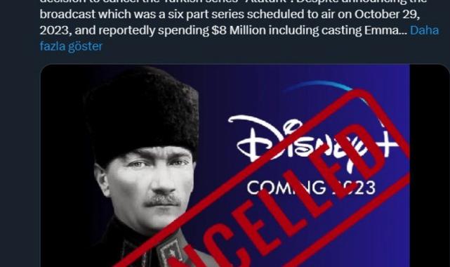 Disney Plus yayınlamama kararı almıştı: Koç Grubu da Atatürk dizisinin sponsorluğundan çekildi iddiası
