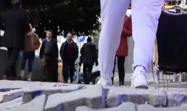 İstanbul Aksaray'da düşme garantili kaldırım