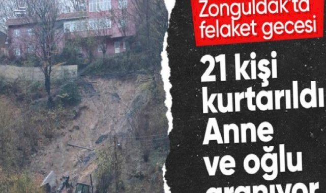 Zonguldak'ta heyelan bilançosu: 2 kişi kayıp, 21 yaralı! Arama çalışmaları sürüyor