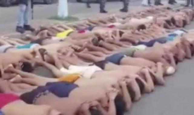 Ekvador'da çete üyelerine operasyon: 68 saldırgan yarı çıplak gözaltına alındı