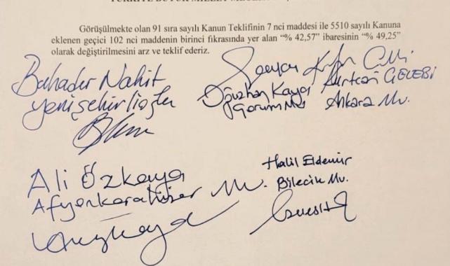 Emeklilere yüzde 49,25 zam önerisi, Meclis Başkanlığı'na sunuldu