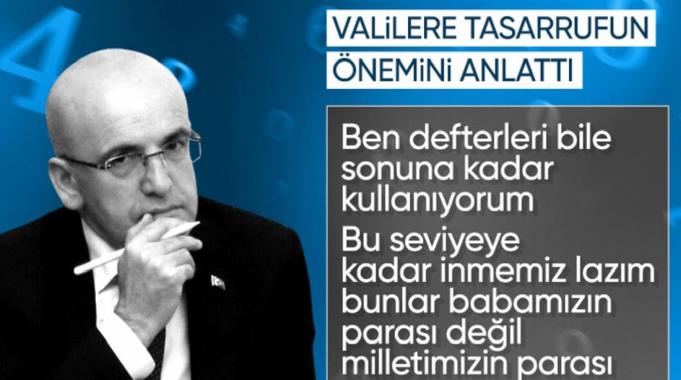 Hazine ve Maliye Bakanı Mehmet Şimşek valileri tasarruf konusunda uyardı: Bu babamızın parası değil