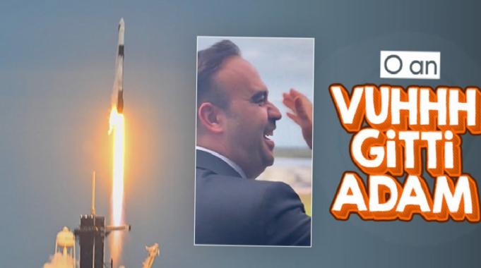 Roketin fırlatıldığı an Bakan Mehmet Fatih Kacır'ın tepkisi