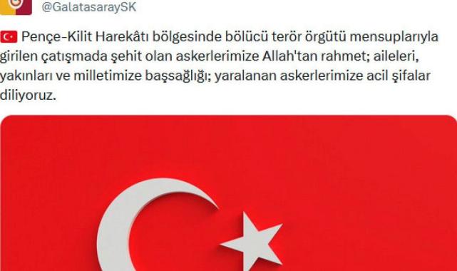 Spor camiasından şehitler için başsağlığı mesajı